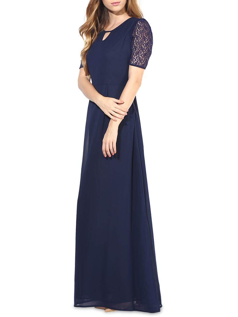 lace detail flared maxi dress - 1317228 - Zoom Image - 2