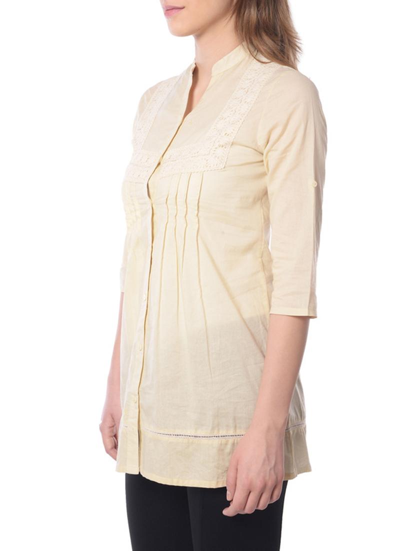 solid cream cotton shirt - 13174154 - Zoom Image - 2