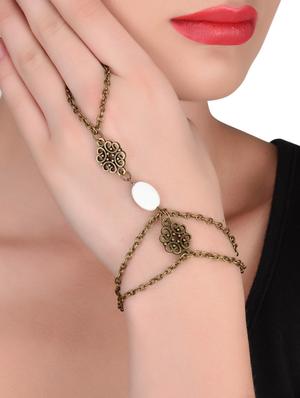 Antique Gold Embellished Ring Bracelet - 1317735 - Standard Image - 5