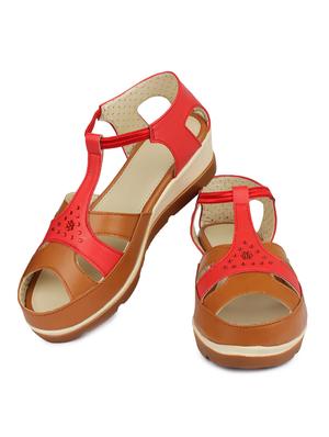 red closed back wedge - 13178052 - Standard Image - 2