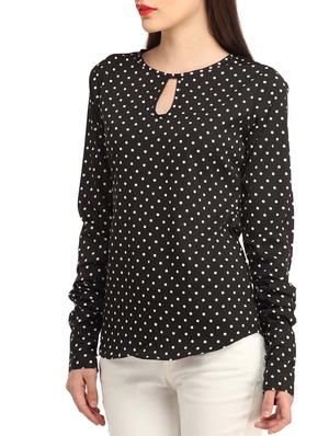 black polka dot cotton top - 13179992 - Standard Image - 2
