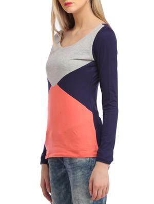 color block long sleeved tee - 13180068 - Standard Image - 2