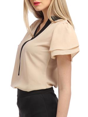 bell sleeved contrast detail top - 13180080 - Standard Image - 2