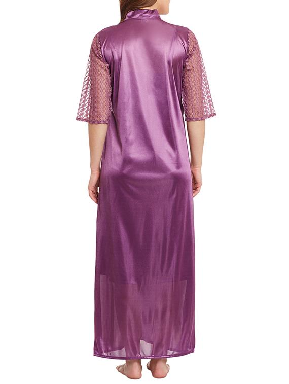 purple satin nightwear set - 13182897 - Zoom Image - 2