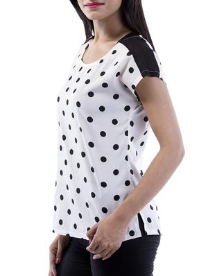 round neck polka dot top - 13193987 - Standard Image - 2