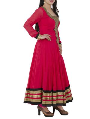 red georgette anarkali suits stitched suit - 13196158 - Standard Image - 2