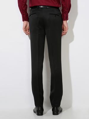 black polyester flat front trousers formal - 13199910 - Standard Image - 2
