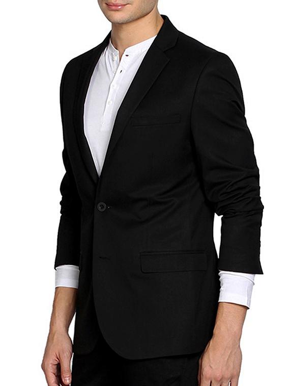 black cotton formal blazer - 13206610 - Zoom Image - 2
