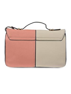 cream and pink faux leatherette clutch - 1321071 - Standard Image - 2
