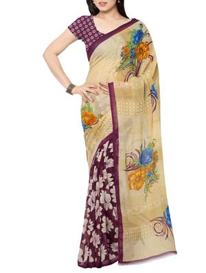 multi colored faux georgette printed combos saree with blouse - 13213796 - Standard Image - 2