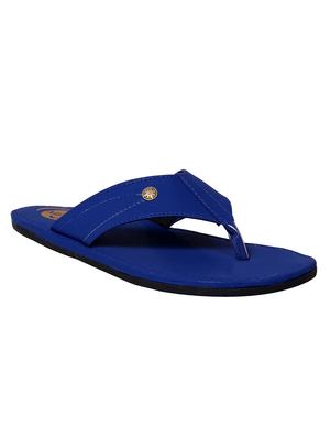 blue leatherette toe seperator slipper - 13213806 - Standard Image - 2