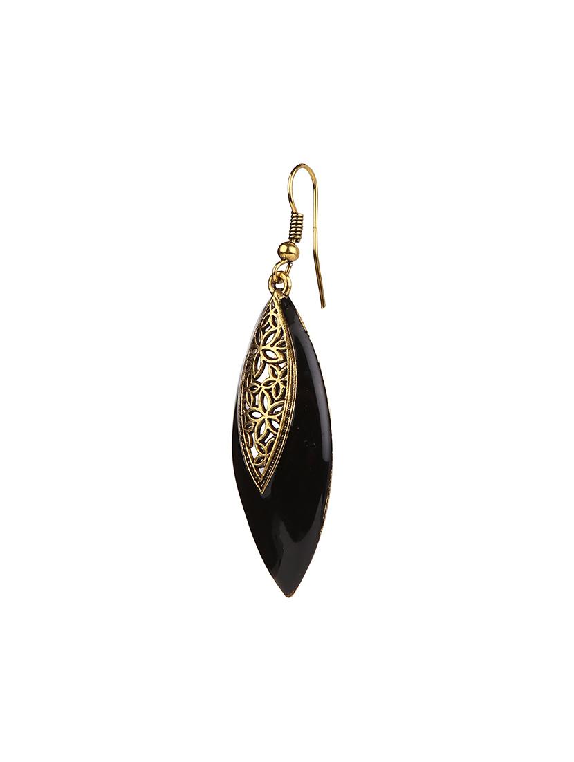 black brass drop earrings - 13214516 - Zoom Image - 2