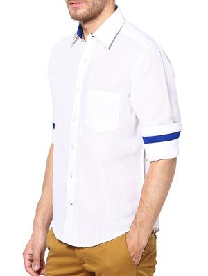 white linen casual shirt - 13214886 - Standard Image - 2