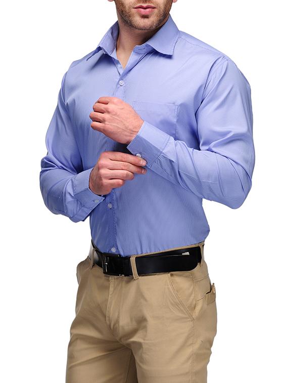 light blue cotton formal shirt - 13216103 - Zoom Image - 2