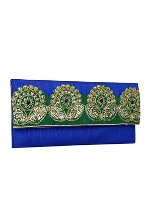 blue polyester ethnic clutch - 13216380 - Standard Image - 5