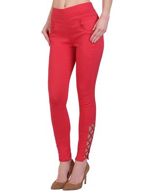 red cotton jegging - 13225376 - Standard Image - 2
