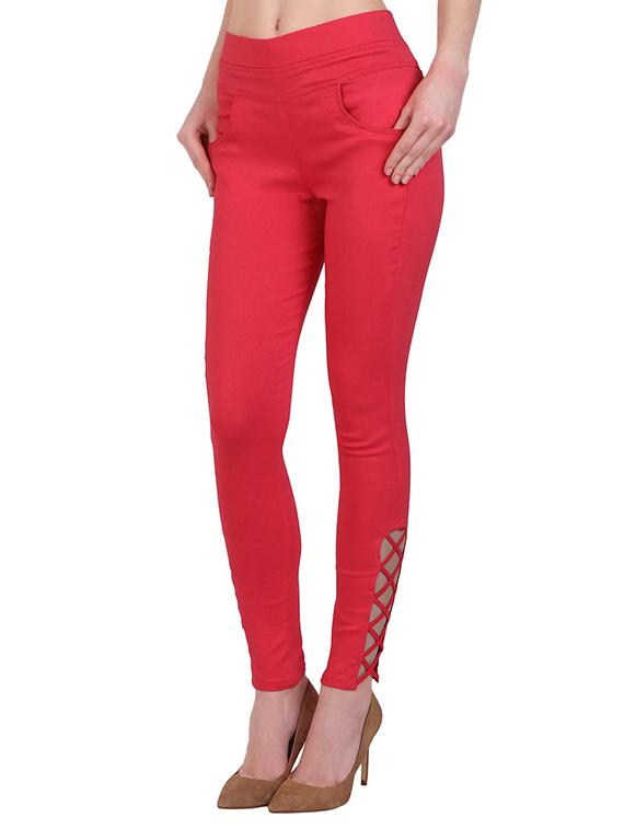 red cotton jegging - 13225376 - Zoom Image - 2