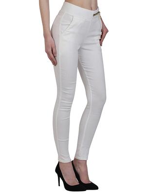 white cotton jeggings - 13225383 - Standard Image - 2