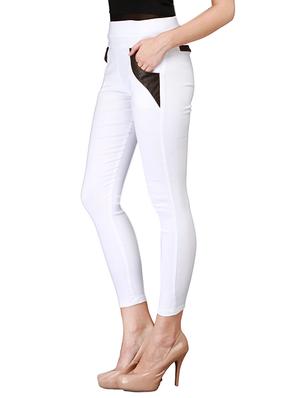 white cotton jeggings - 13225430 - Standard Image - 2
