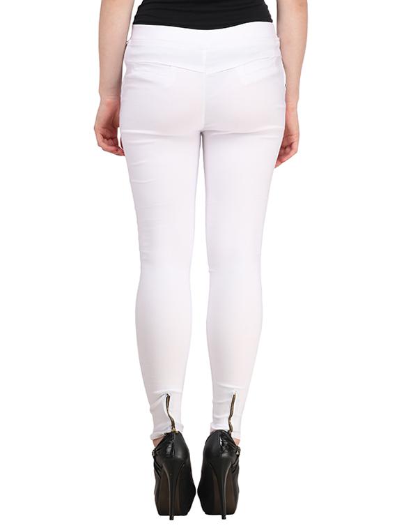 white cotton jeggings - 13225433 - Zoom Image - 2