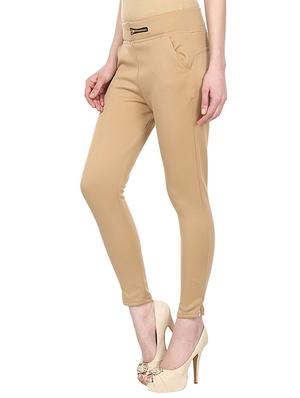 beige cotton jeggings - 13225445 - Standard Image - 2