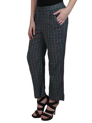 green cotton flat front trouser - 13225485 - Standard Image - 2