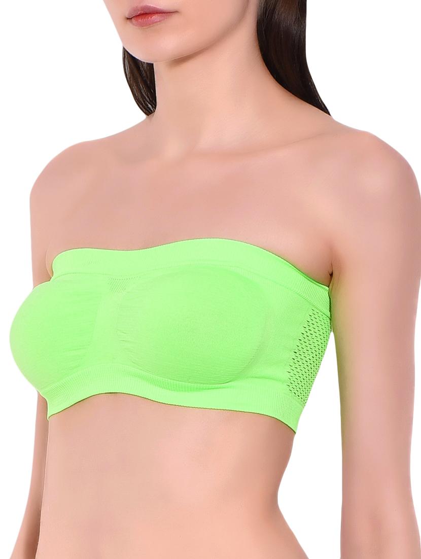 green cotton tube bra - 13229506 - Zoom Image - 2