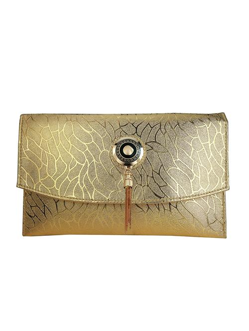 gold leather regular clutch - 13231858 - Very Small Image - 1