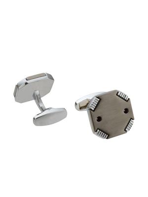 grey metal cufflink - 13240607 - Standard Image - 2