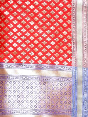red silk banarasi dupatta - 13245200 - Standard Image - 2
