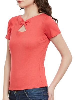 coral cotton blend regular top - 13247696 - Standard Image - 2