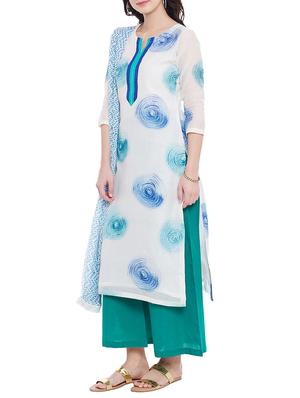 printed unstitched palazoo suit - 13252800 - Standard Image - 2