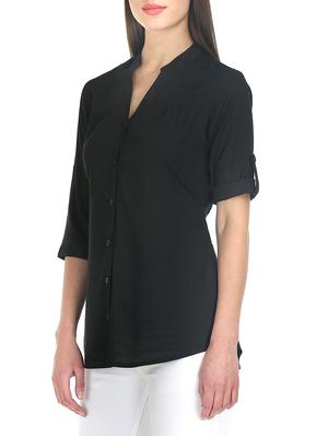 solid black rayon shirt - 13253081 - Standard Image - 2