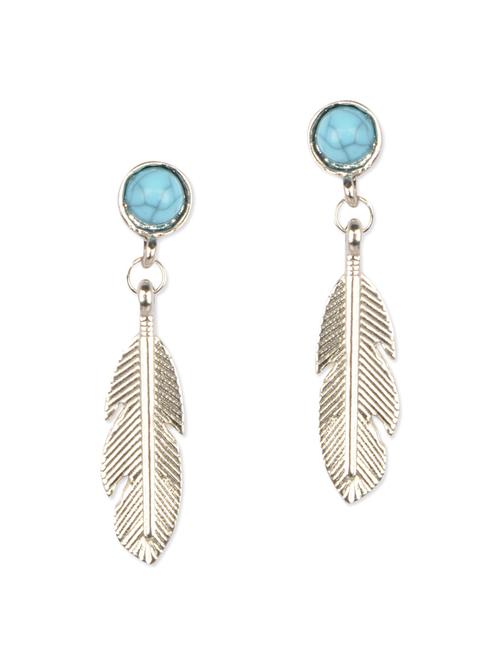 Silver embellished metal drop earrings - 13260844 - Very Small Image - 1