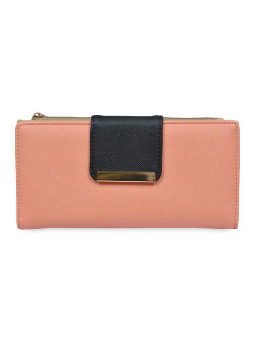 peach magnetic snap faux leather wallet - 1326192 - Standard Image - 1