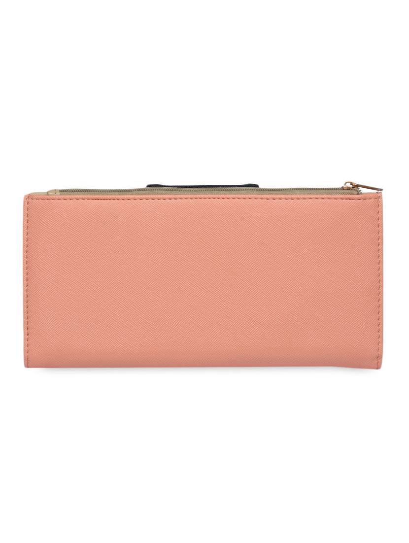 peach magnetic snap faux leather wallet - 1326192 - Zoom Image - 2