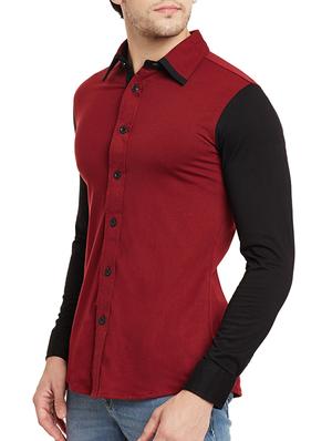 red cotton casual shirt - 13263136 - Standard Image - 2