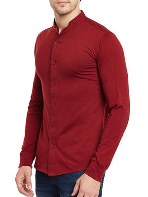 red cotton casual shirt - 13263143 - Standard Image - 2