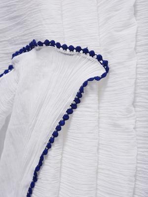 Crinkled plain cotton white dupatta - 13266603 - Standard Image - 2