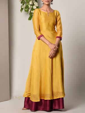 yellow solid gown - 13266848 - Standard Image - 2