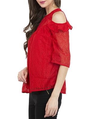 red tissuenet regular top - 13276761 - Standard Image - 2