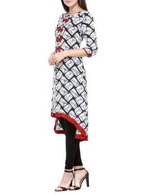 white viscose straight kurta - 13284546 - Standard Image - 2