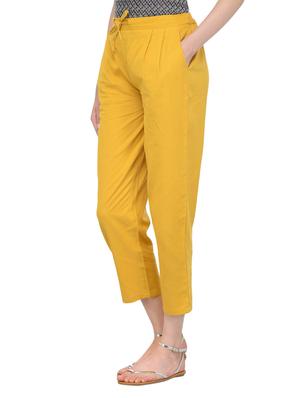 yellow cotton cigarette pants - 13287276 - Standard Image - 2