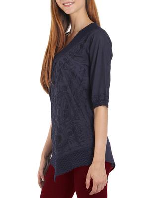 blue cotton regular top - 13296021 - Standard Image - 2