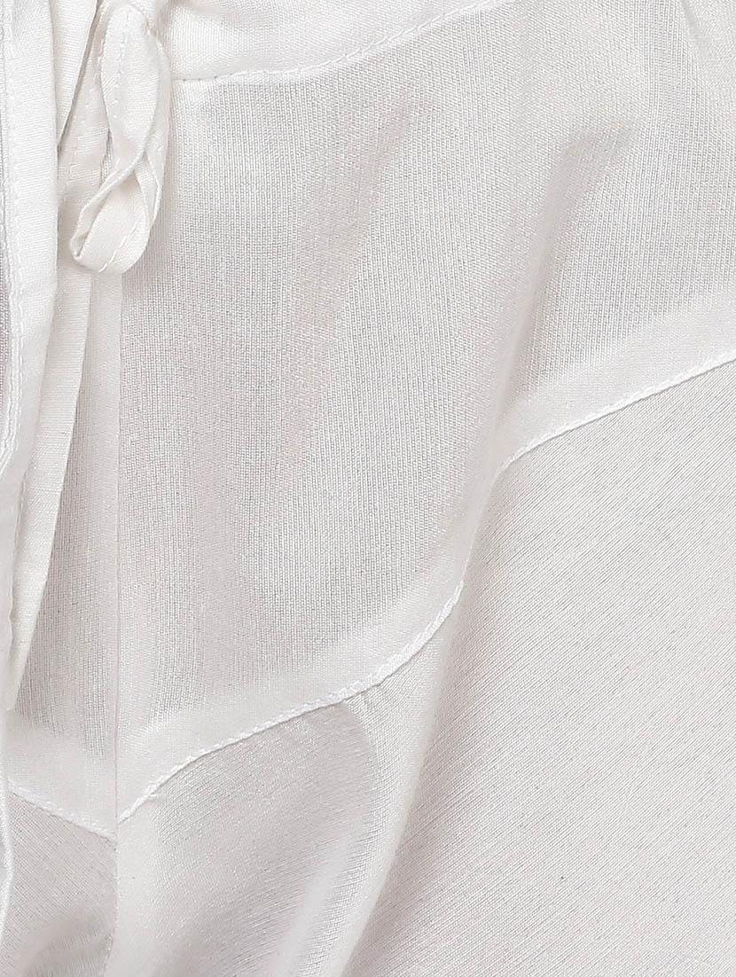 white cotton embroidered kurta bottom set - 13296927 - Zoom Image - 5