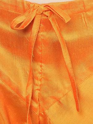 orange chanderi embroidered stitched churidaar suit - 13296937 - Standard Image - 5