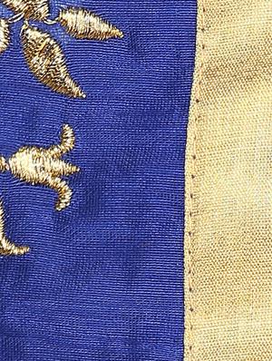 blue chanderi embroidered stitched churidaar suit - 13296938 - Standard Image - 5