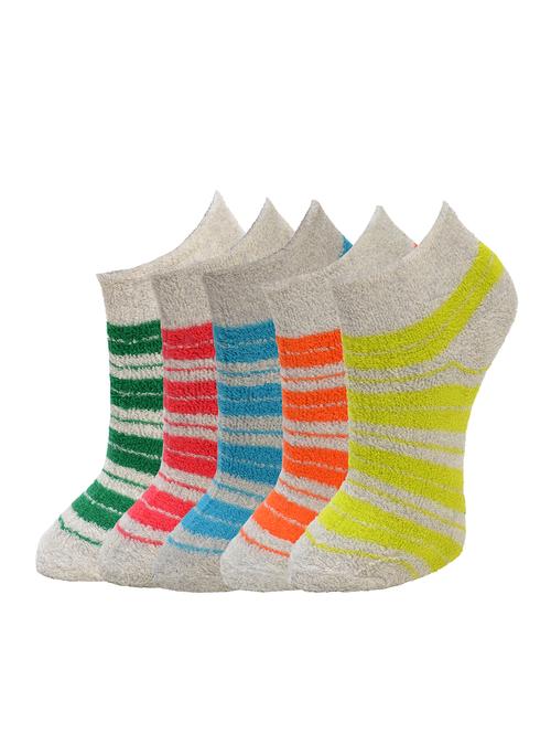 set of 5 multi colored cotton pair of socks - 13297326 - Very Small Image - 1