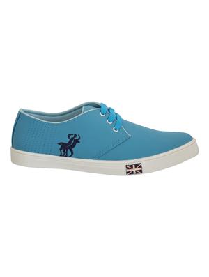 blue leatherette lace up sneaker - 13304887 - Standard Image - 2