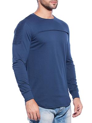 solid dark blue cotton t-shirt - 13308592 - Standard Image - 2